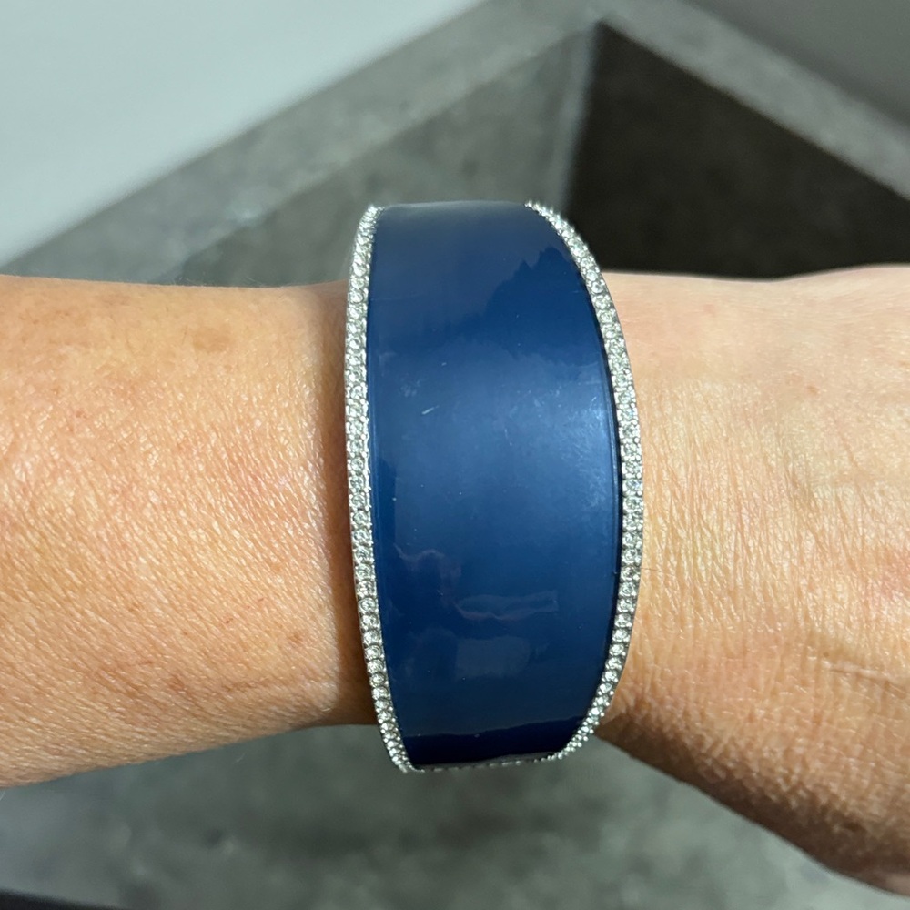 Lia Sophia Navy Bracelet with Silver Trim